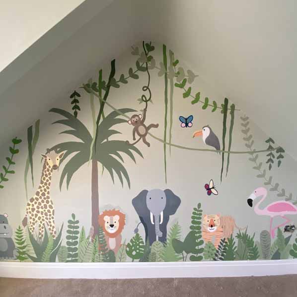 Bedroom Wall Mural Jungle Theme