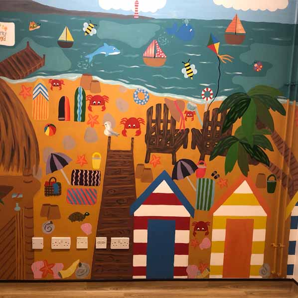 Seaside theme wall mural